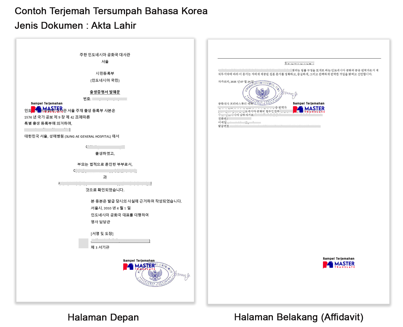 Contoh Terjemahan Bahasa Korea