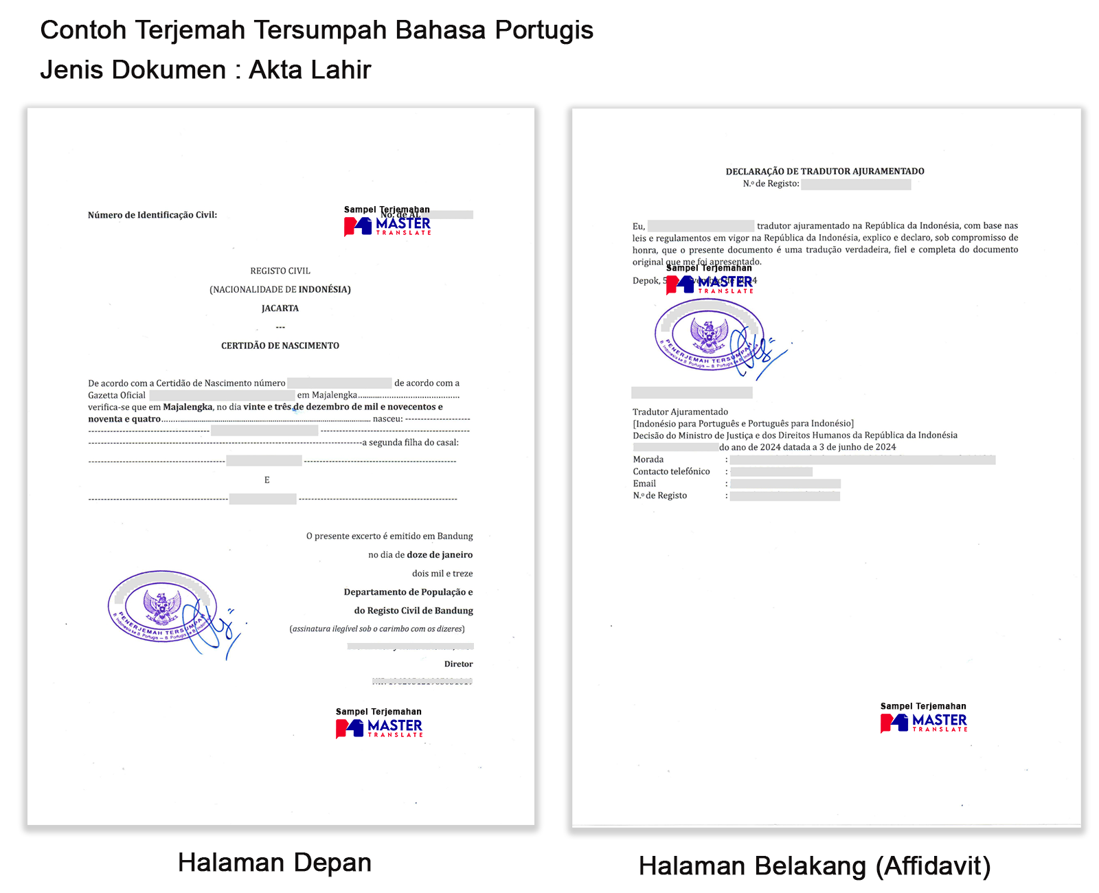 Contoh Penerjemah Tersumpah Portugis